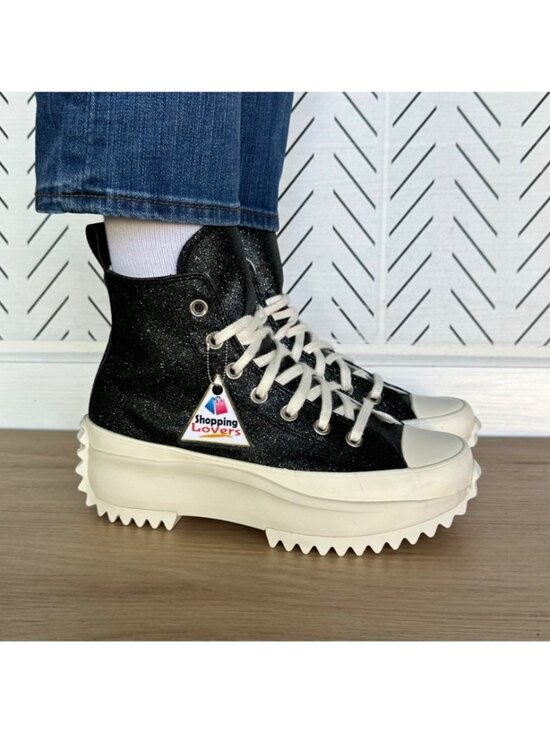 ⭐Rare Converse Run Star Hike Hi Platform Glitter 5.5 Mens Shoes Sneakers A07947C